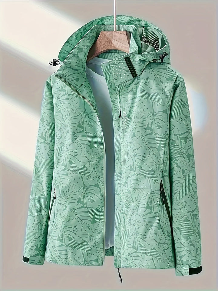 Joana | Women's Windproof Softshell Jacket | Chic Botanical Print