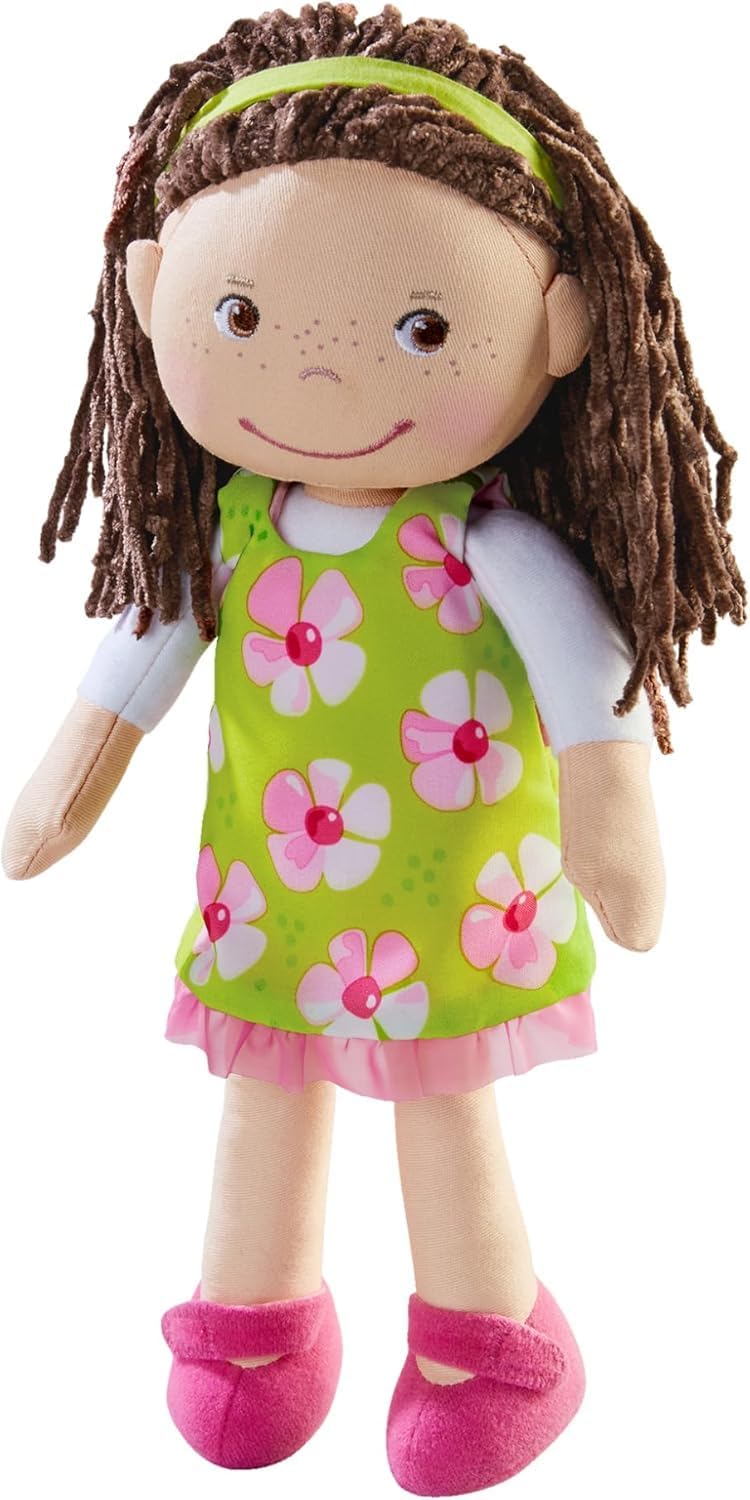 Girls Floral Print Doll Toy | Yarn Hair Textile Doll Playtime Activities-Doll-Sasha Sydney