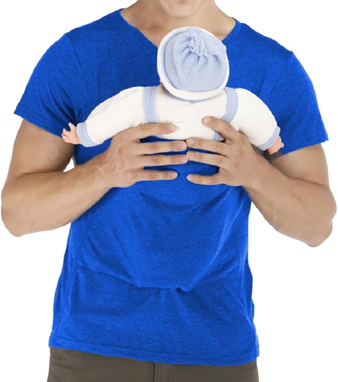 Men Kangaroo Baby Carrier T Shirt | V Neck Short Sleeve Infant Carrying-Baby Carrier-Sasha Sydney