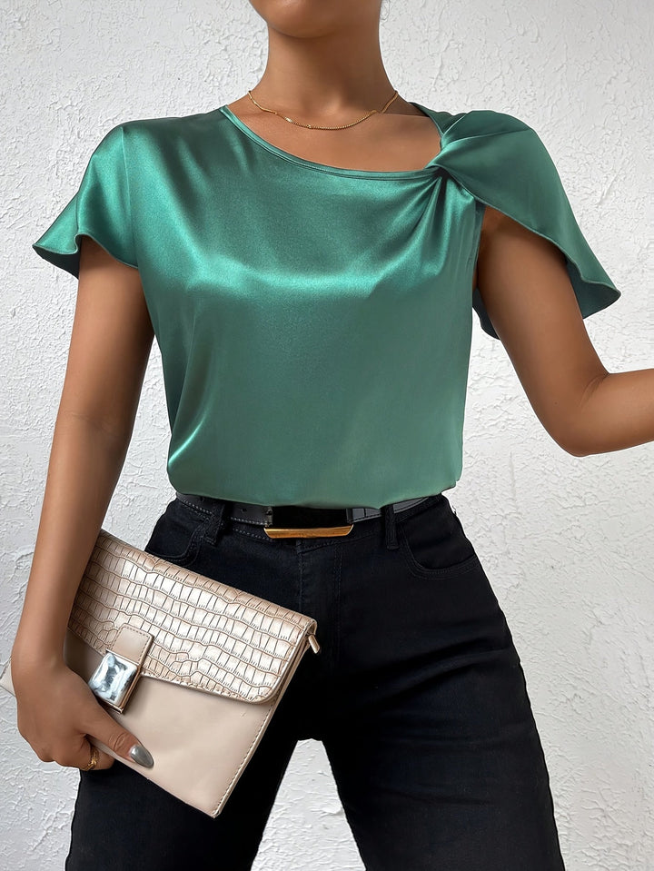 Loretta | Women Draped Top | Chic Shoulder Detail