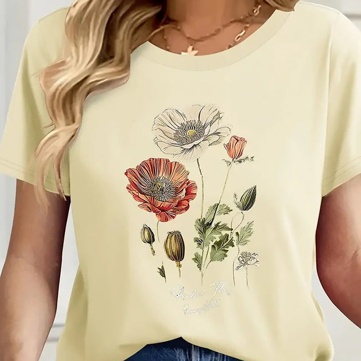 Amelia | Women Floral Print Tee | Breathable