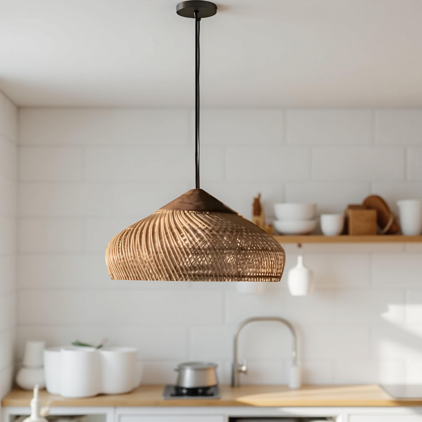 Rattan Pendant Light | Ceiling Hanging Light-Pendant Light-Sasha Sydney