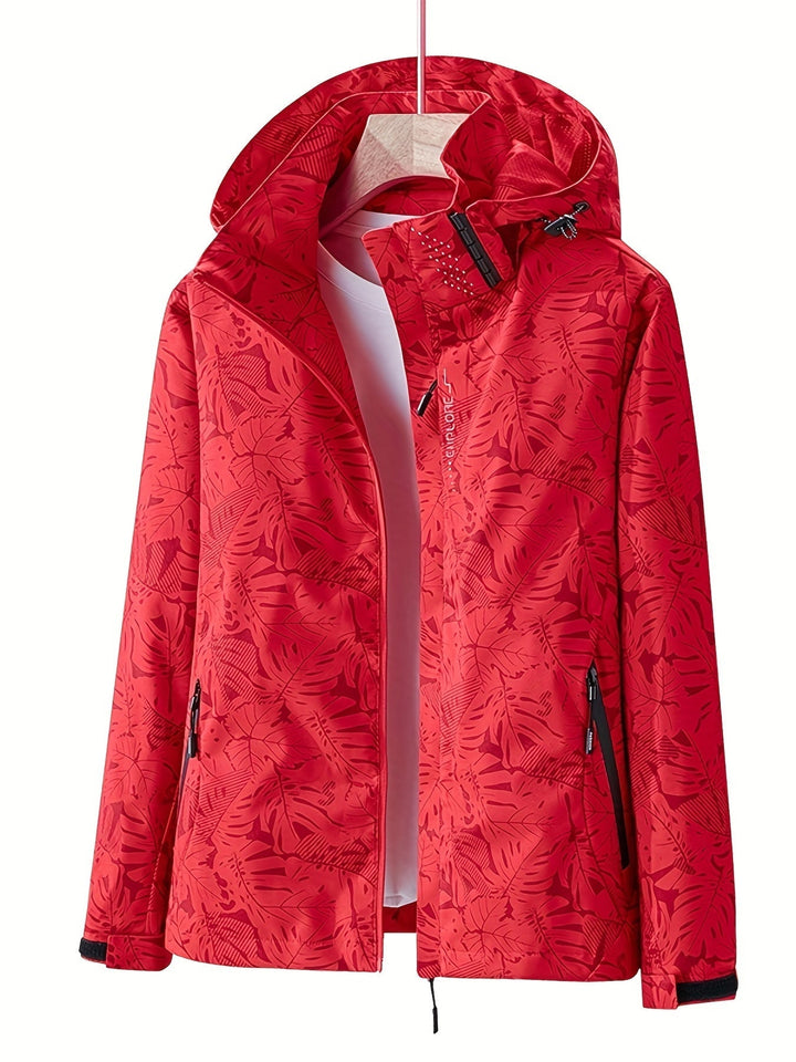 Joana | Women's Windproof Softshell Jacket | Chic Botanical Print