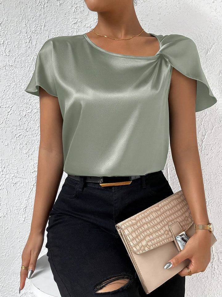 Loretta | Women Draped Top | Chic Shoulder Detail