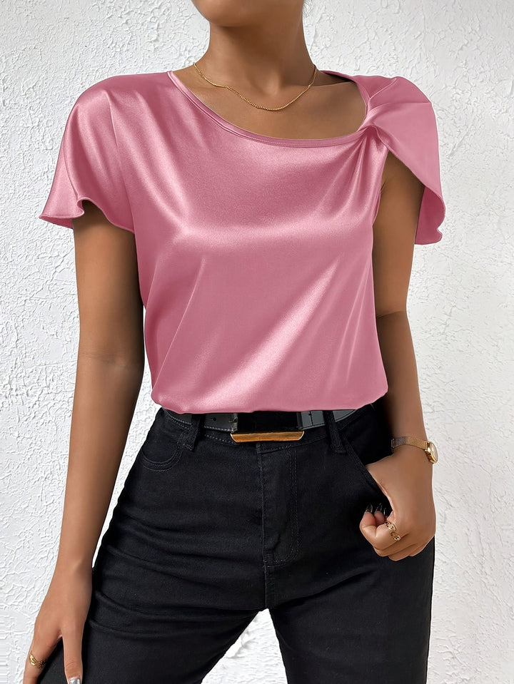 Loretta | Women Draped Top | Chic Shoulder Detail