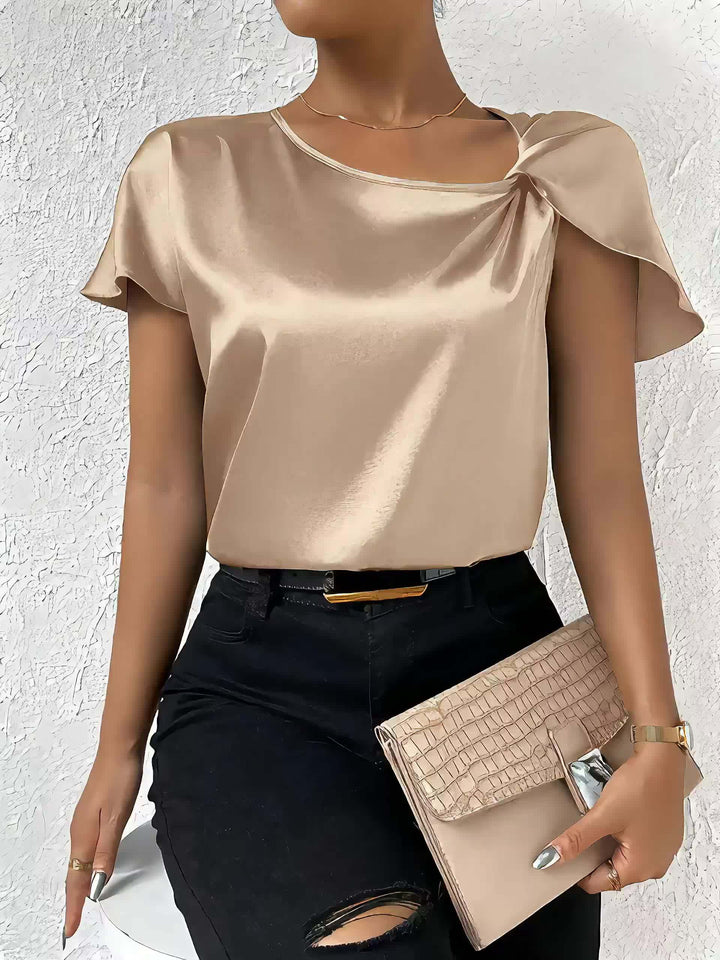 Loretta | Women Draped Top | Chic Shoulder Detail