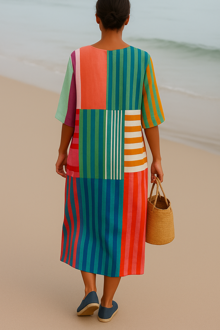 Ellora | Women's Dreamtime Geometry Dress | Artistic & Elegant