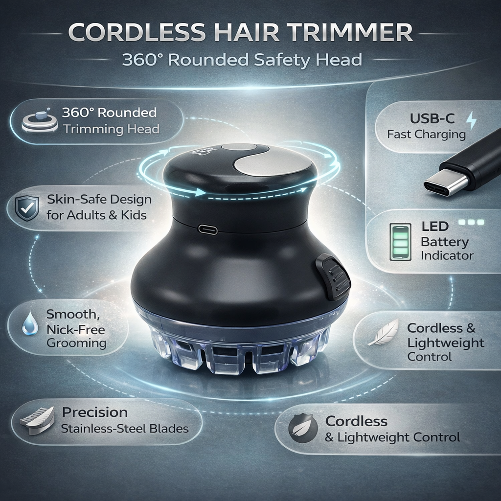 Cordless Head Shaver | Electric Bald Head Clippers-Trimmer/Shaver-Sasha Sydney
