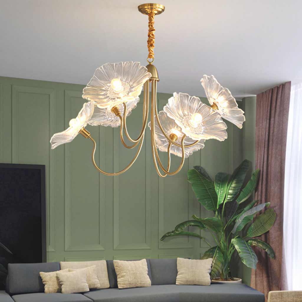 French Style Glass Flower Chandelier | LED Lighting For Living Rooms-Chandeliers-Sasha Sydney