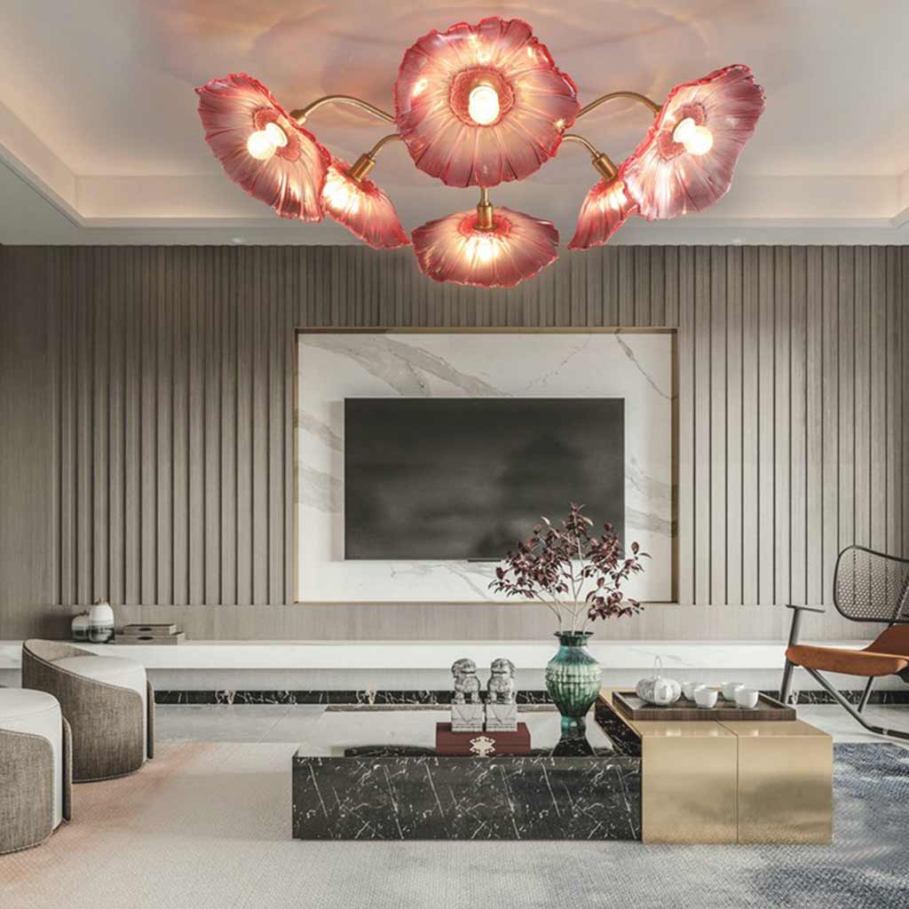 French Style Glass Flower Chandelier | LED Lighting For Living Rooms-Chandeliers-Sasha Sydney