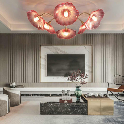 French Style Glass Flower Chandelier | LED Lighting For Living Rooms-Chandeliers-Sasha Sydney