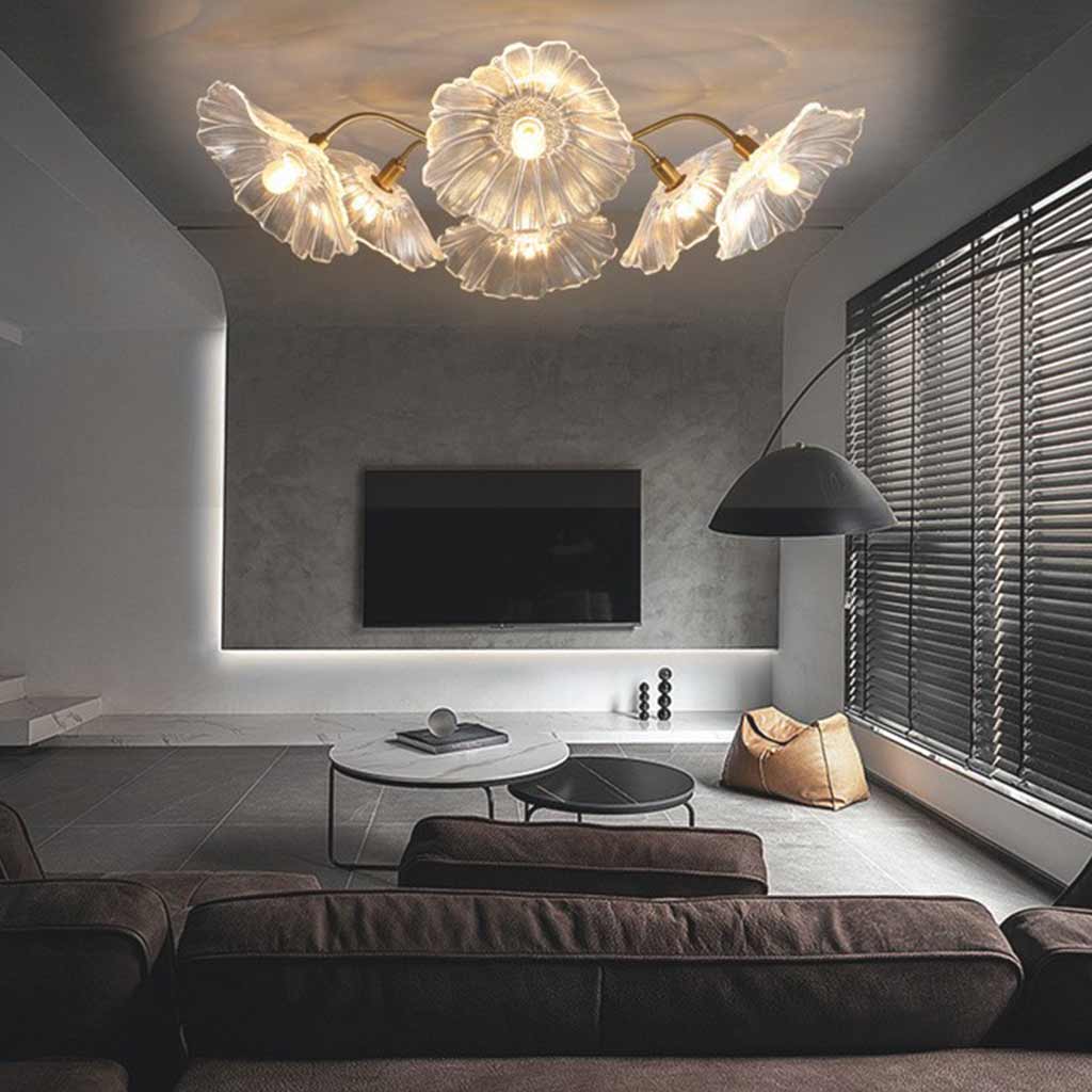 French Style Glass Flower Chandelier | LED Lighting For Living Rooms-Chandeliers-Sasha Sydney