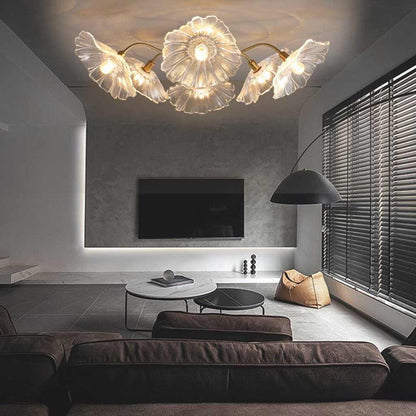 French Style Glass Flower Chandelier | LED Lighting For Living Rooms-Chandeliers-Sasha Sydney