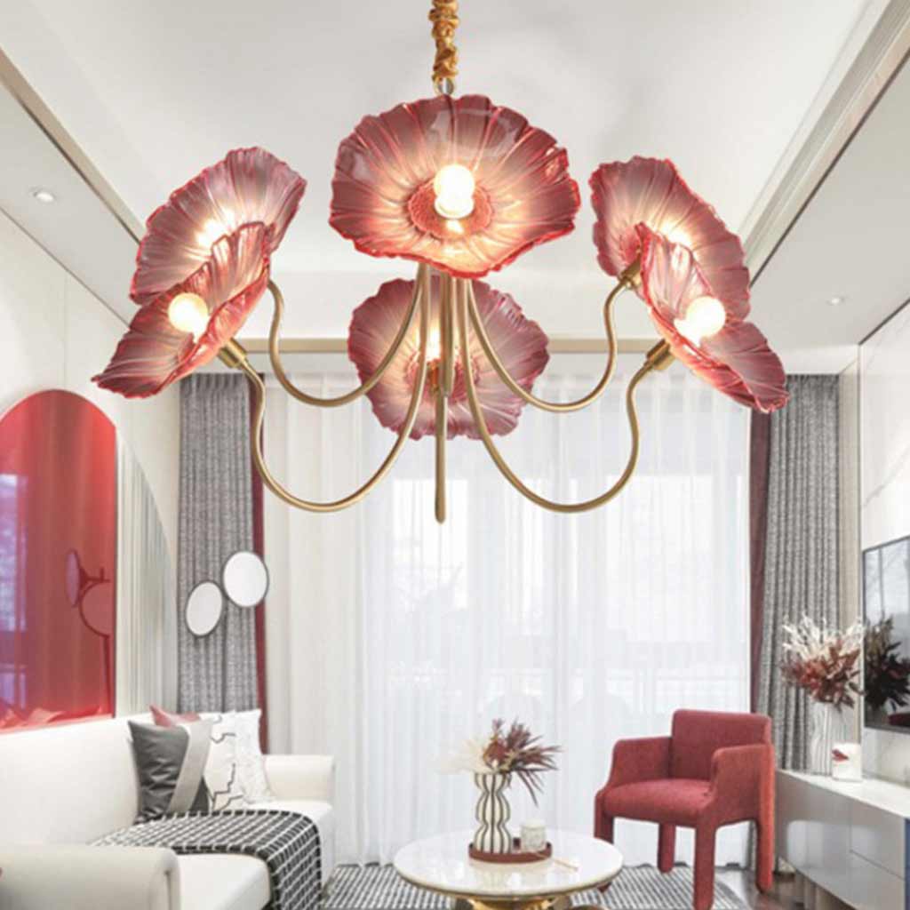 French Style Glass Flower Chandelier | LED Lighting For Living Rooms-Chandeliers-Sasha Sydney