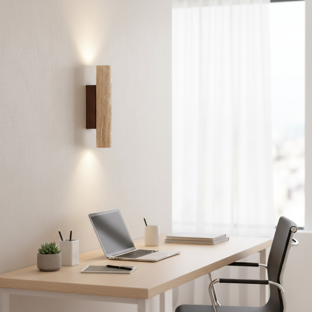 Up Down Wall Light | Japandi Stone Wall Sconce-Wall Lamp-Sasha Sydney