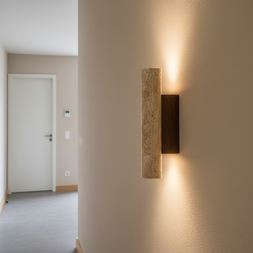 Up Down Wall Light | Japandi Stone Wall Sconce-Wall Lamp-Sasha Sydney