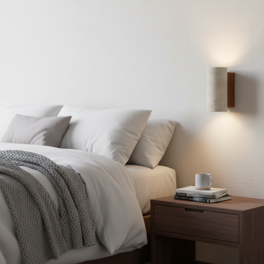 Up Down Wall Light | Japandi Stone Wall Sconce-Wall Lamp-Sasha Sydney