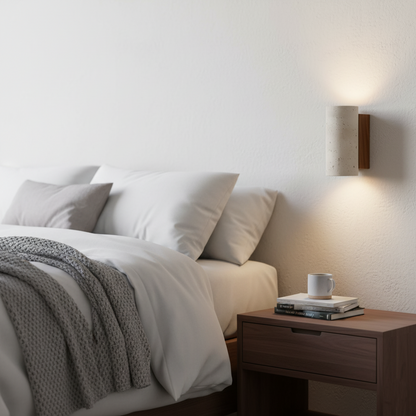 Up Down Wall Light | Japandi Stone Wall Sconce-Wall Lamp-Sasha Sydney