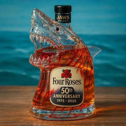 Shark Shaped Glass Decanter | Sculpted Bottle Collectible Bar Display-Whiskey Decanter-Sasha Sydney