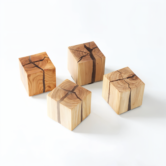Wooden Wall Light | LED Cube Wall Sconce-Wall Light-Sasha Sydney