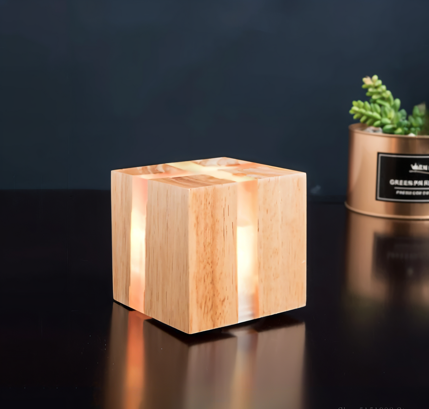 Wooden Wall Light | LED Cube Wall Sconce-Wall Light-Sasha Sydney