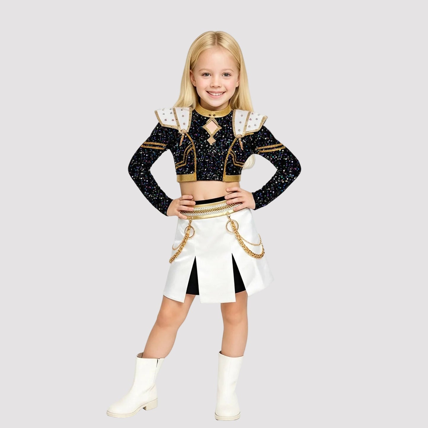 Girls K-Pop Inspired Performance Costume | Stage Dance Outfit Set-Sasha Sydney