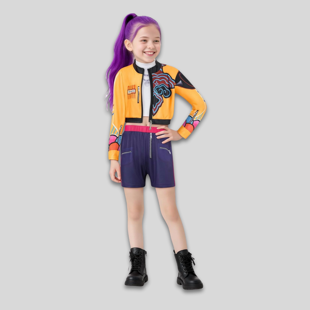 Huntrix K-Pop Demon Hunters Costume | Fantasy Idol Outfit-Kids Costume Set-Sasha Sydney