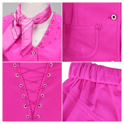 Girls Western Star Print Costume Set | Sleeveless Jumpsuit Stage Events-Costume Set-Sasha Sydney