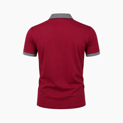 Men's Checked Trim Polo Shirt | Short Sleeve Collared Casual Wear 10