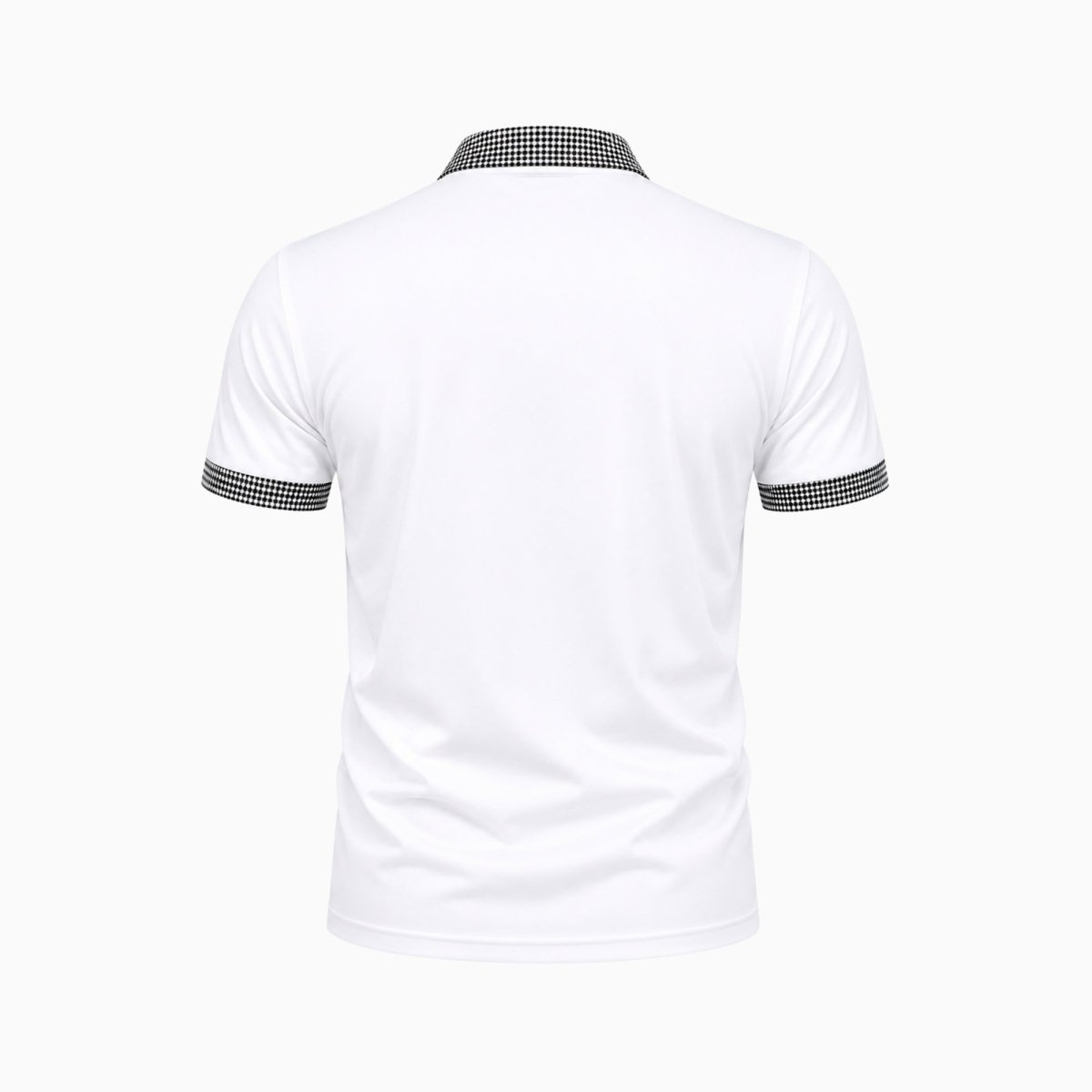 Men's Checked Trim Polo Shirt | Short Sleeve Collared Casual Wear 4