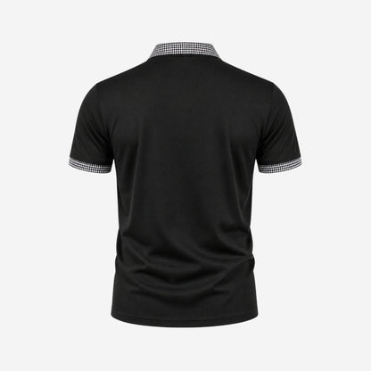 Men's Checked Trim Polo Shirt | Short Sleeve Collared Casual Wear 6