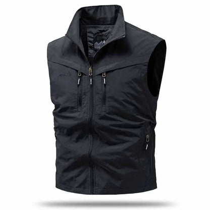 Men's Utility Vest | Multi Pocket Zip Front Sleeveless Outdoor Wear-Heren Bodywarmer-Sasha Sydney
