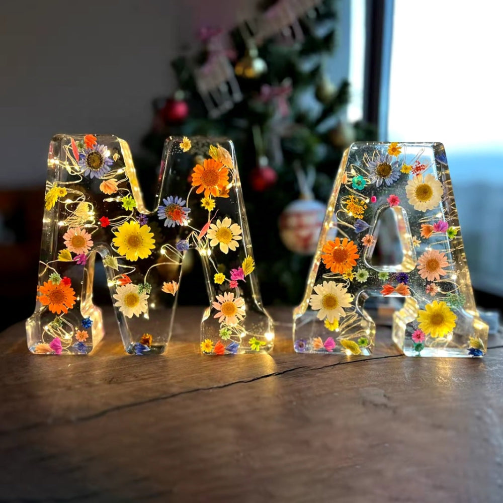 Personalised Floral Letter Ornament | Dried Flower Alphabet Decor Home Display-Wall Decor-Sasha Sydney