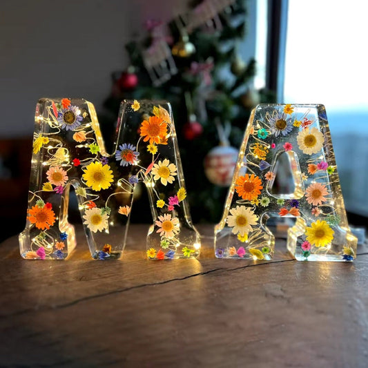 Personalised Floral Letter Ornament | Dried Flower Alphabet Decor Home Display-Wall Decor-Sasha Sydney