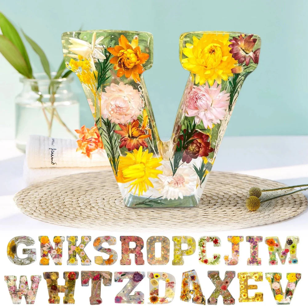 Personalised Floral Letter Ornament | Dried Flower Alphabet Decor Home Display-Wall Decor-Sasha Sydney