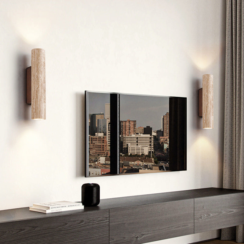 Up Down Wall Light | Japandi Stone Wall Sconce-Wall Lamp-Sasha Sydney