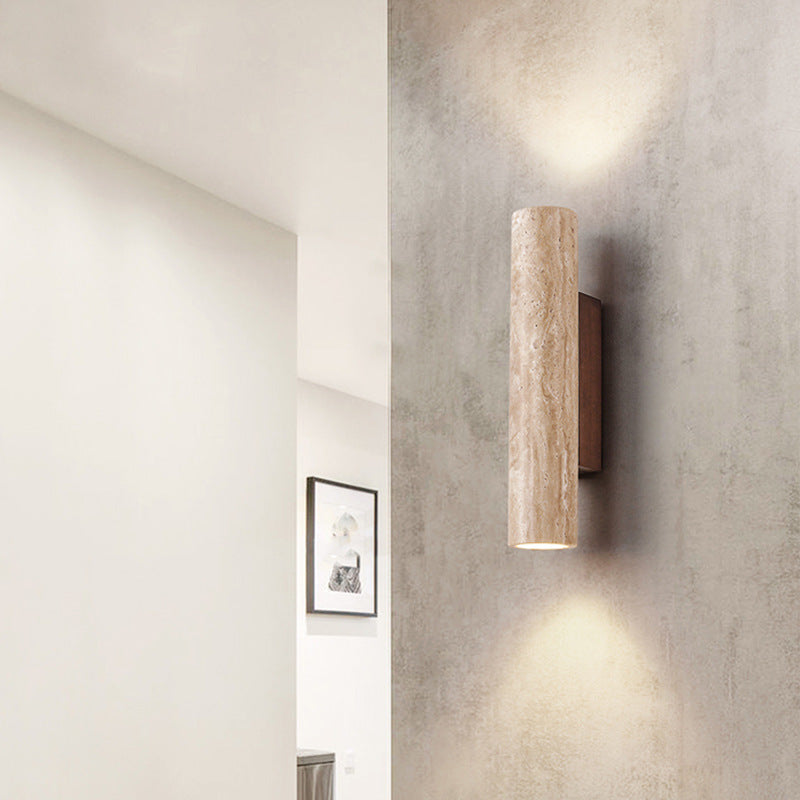 Up Down Wall Light | Japandi Stone Wall Sconce-Wall Lamp-Sasha Sydney