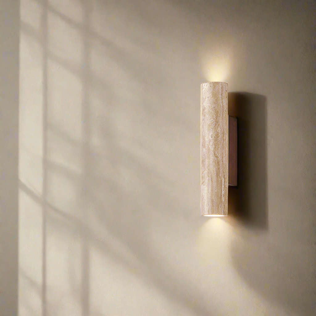 Up Down Wall Light | Japandi Stone Wall Sconce-Wall Lamp-Sasha Sydney