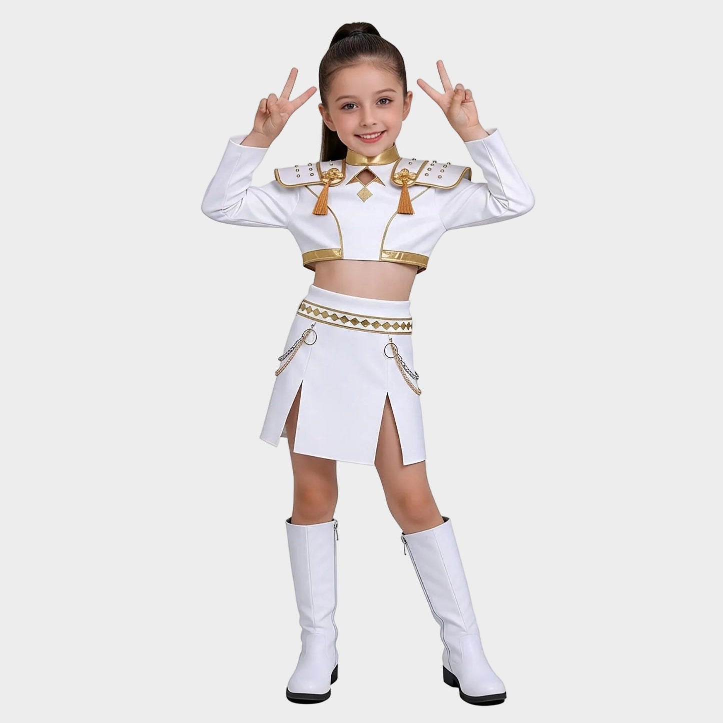 Girls Performance Costume Set | Long Sleeve Stage Outfit Themed Events-Costume Set-Sasha Sydney