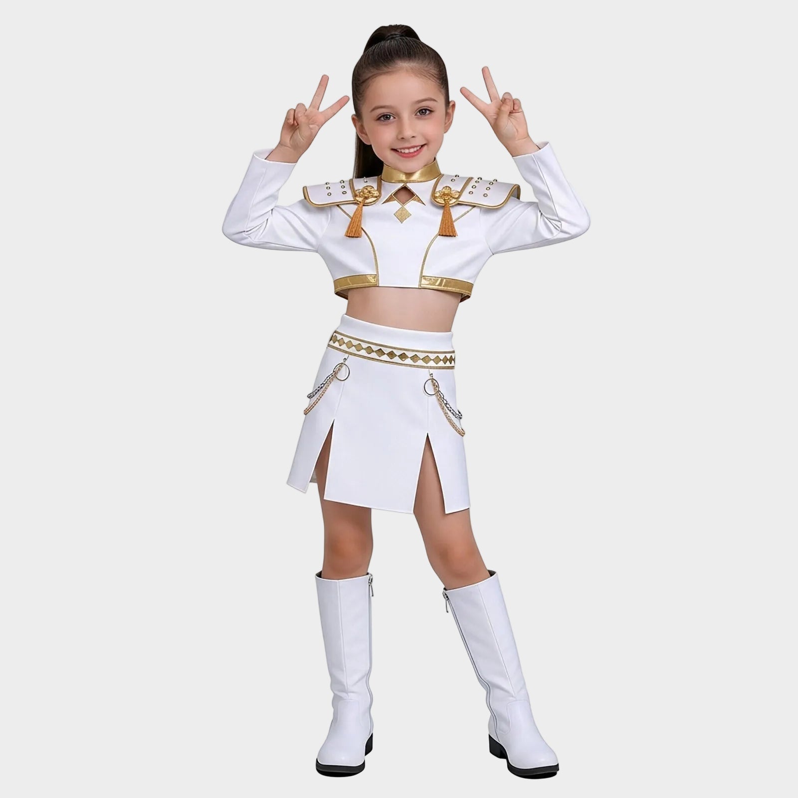 Girls Performance Costume Set | Long Sleeve Stage Outfit Themed Events-Costume Set-Sasha Sydney