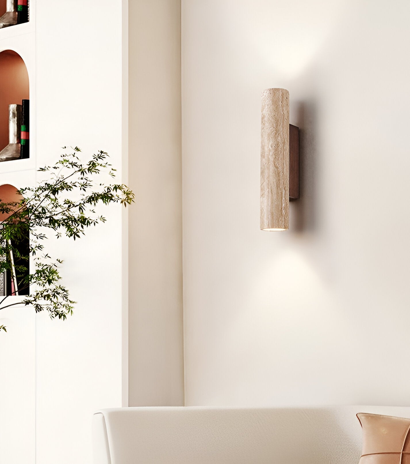 Up Down Wall Light | Japandi Stone Wall Sconce-Wall Lamp-Sasha Sydney