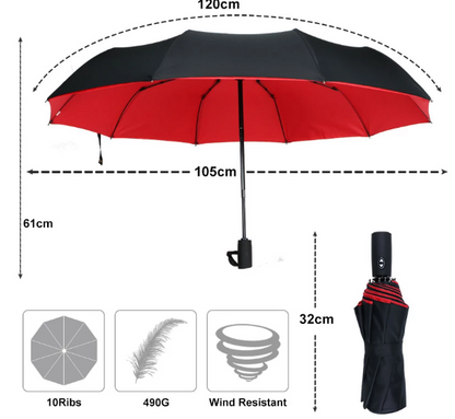 Compact Folding Umbrella | Windproof Large Coverage Rainy Days-Umbrella-Sasha Sydney