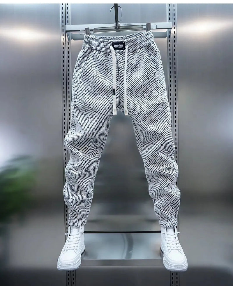 Wilberg | Men’s Patterned Drawstring Pants | Modern Textured