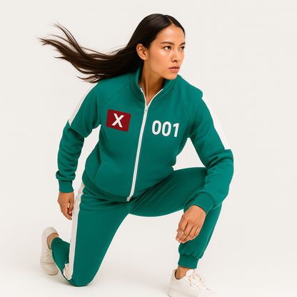 Unisex Graphic Print Tracksuit Set | Zip Front Jacket Jogger Pants Casual Wear-Costume Set-Sasha Sydney