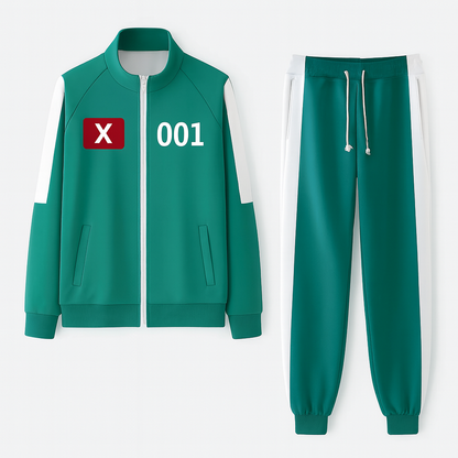 Unisex Graphic Print Tracksuit Set | Zip Front Jacket Jogger Pants Casual Wear-Costume Set-Sasha Sydney