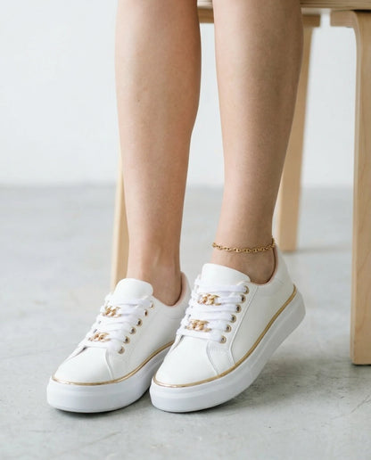 Women's Casual Chain Lace Shoes | Comfort Fit Everyday Wear-Women Shoes-Sasha Sydney