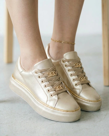 Women's Casual Chain Lace Shoes | Comfort Fit Everyday Wear-Women Shoes-Sasha Sydney