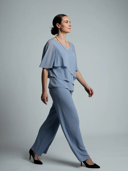 Women's Elegant Pantsuit | Relaxed Fit Two Piece Occasion Wear-Women Pantsuit-Sasha Sydney