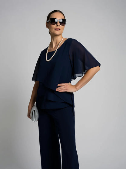 Women's Elegant Pantsuit | Relaxed Fit Two Piece Occasion Wear-Women Pantsuit-Sasha Sydney