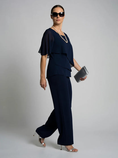 Women's Elegant Pantsuit | Relaxed Fit Two Piece Occasion Wear-Women Pantsuit-Sasha Sydney